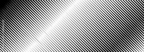 Halftone diagonal line gradient. Black oblique striped gradation background. Repeated slanted strokes pattern backdrop. Vibrating parallel linear wallpaper. Abstract tilt moire texture overlay. Vector