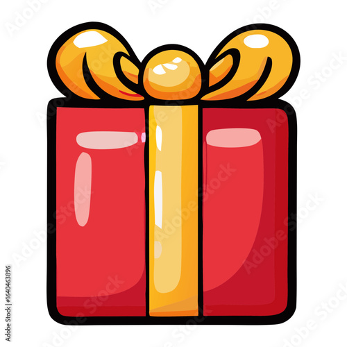 red gift box with ribbon vector