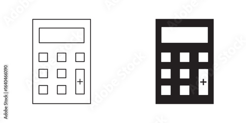 calculator icon Vector illustration in black. Plus, minus icon set. Calculator, math icon. Plus, minus, multiply, equal and divide sign EPS 10