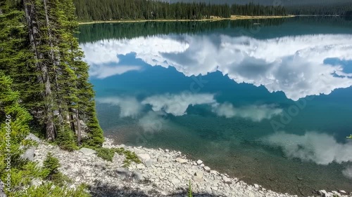 Mirror Lake: Cloud Reflections on a Forest Lake Shore
