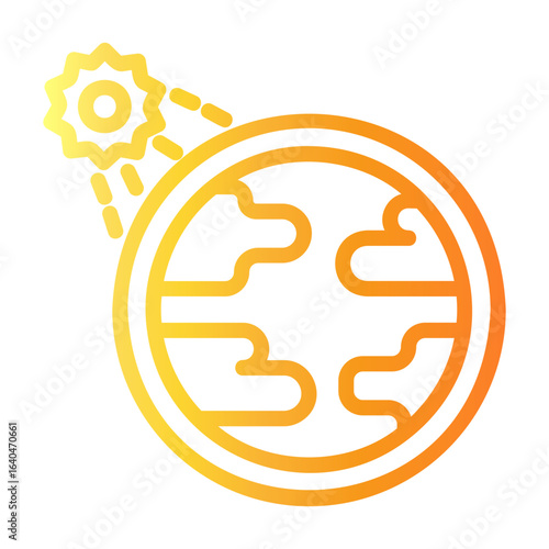 climate change Line Gradient Icon