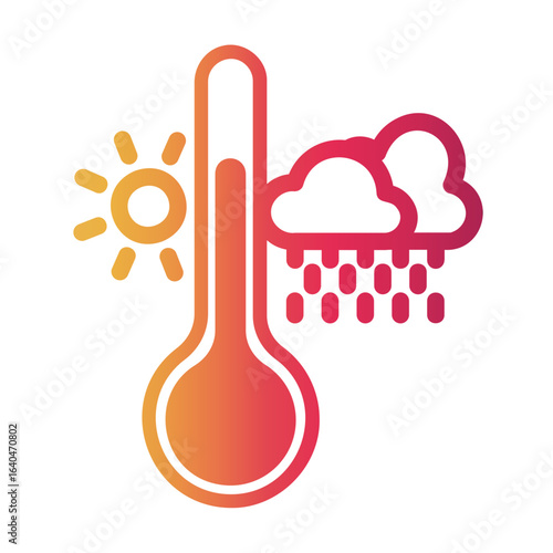 climate change Line Gradient Icon