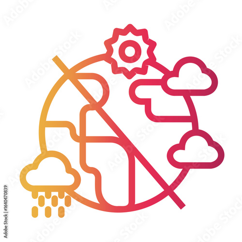 climate change Line Gradient Icon