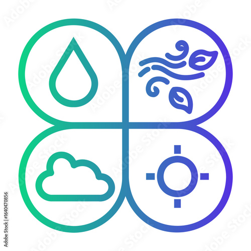 climate change Line Gradient Icon
