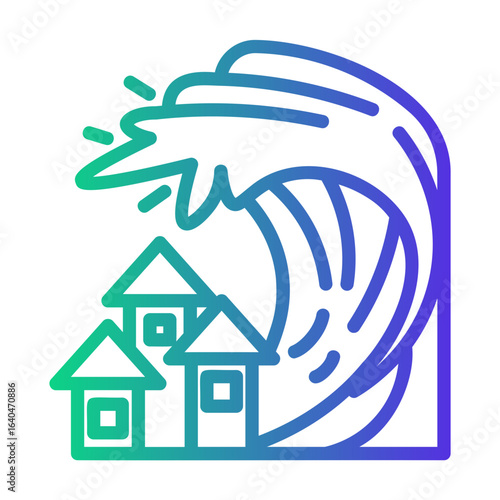 climate change Line Gradient Icon