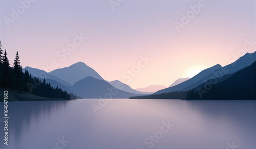 A large body of water with mountains in the background.
