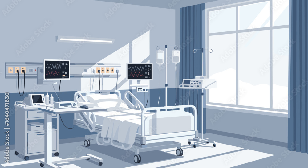 custom made wallpaper toronto digitalModern hospital room with medical equipment ready for patient care and recovery featuring a hospital bed