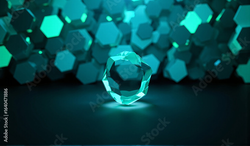 A blue diamond sitting on top of a table.