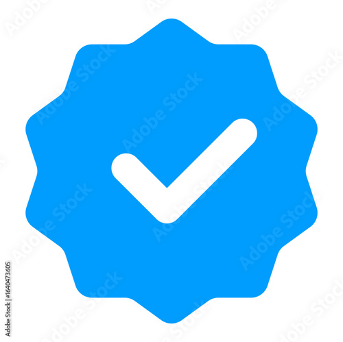 Blue verification badge icon for Facebook and Meta, symbolizing verified accounts, authenticity, and trust in social media platforms.