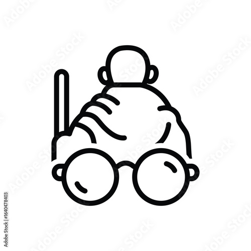 Black line icon for gandhi Jayanti