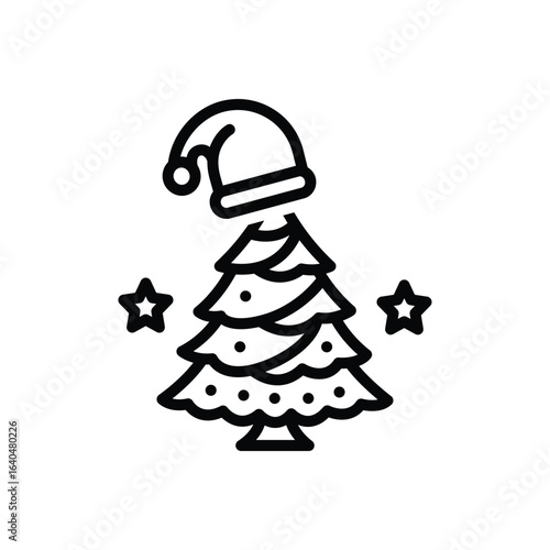 Black line icon for christmas