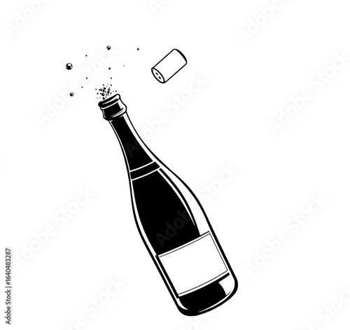 wine bottle vector illustration
