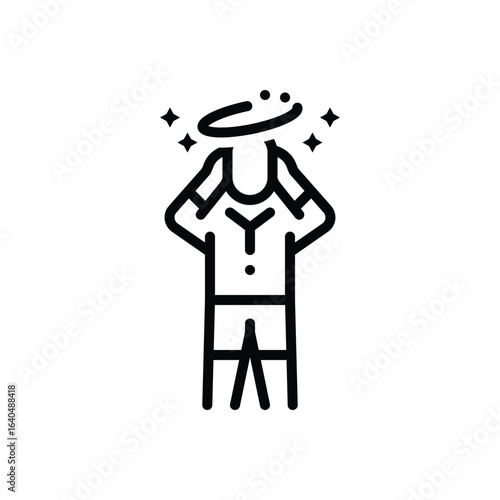 Black line icon for faint