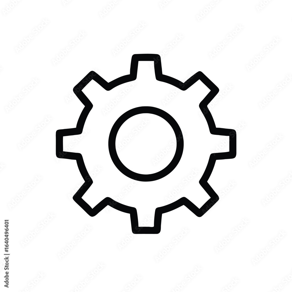 Minimalist Gear or Cogwheel Icon Simple Machine Industrial Setting Engineering Design Minimalist Gear or Cogwheel Icon Simple Machine Industrial Setting Engineering Design