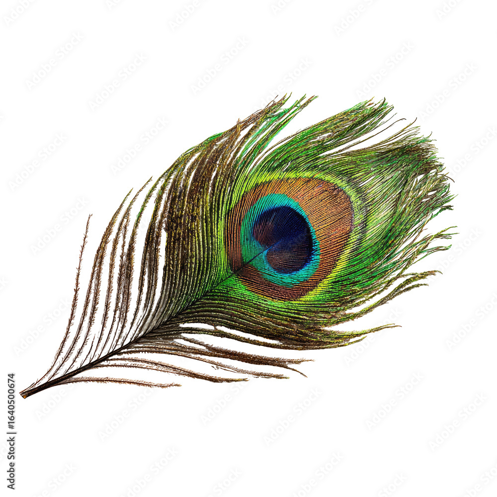 Fototapeta premium Detailed peacock feather close-up
