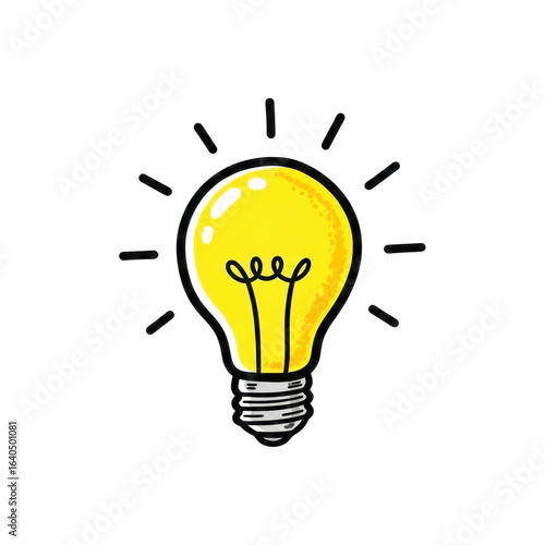 3d light bulb idea isolated on transparent background