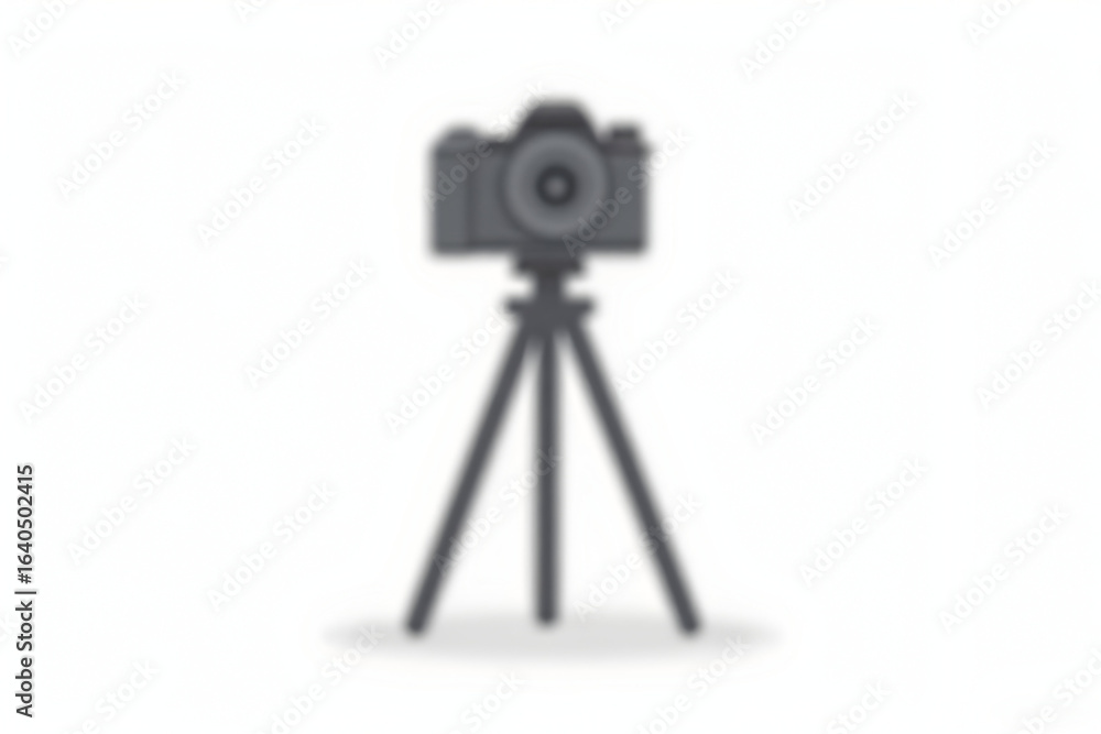 Obraz premium Camera on Tripod Isolated on White Professional Photography Setup