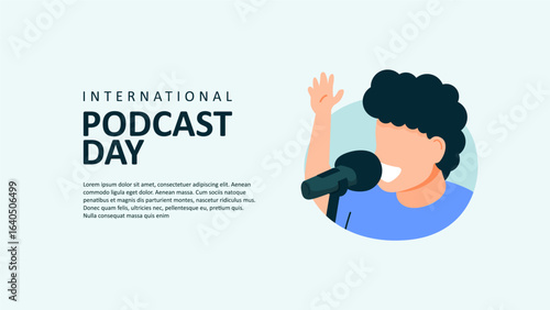 vector international podcast day poster template