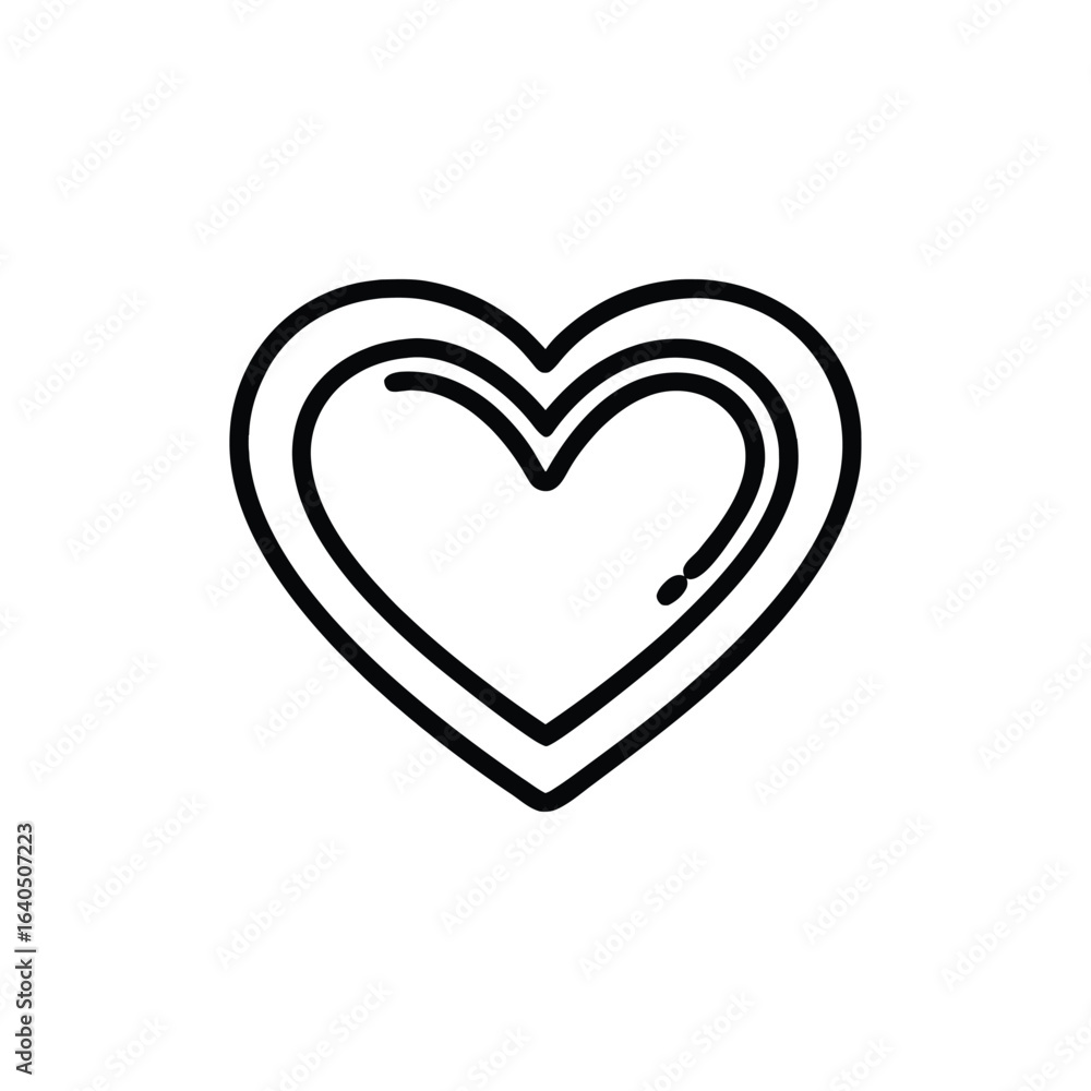 Simple Black Outline Heart Icon Perfect for Valentines Love and Romance Designs Simple Black Outline Heart Icon Perfect for Valentines Love and Romance Designs