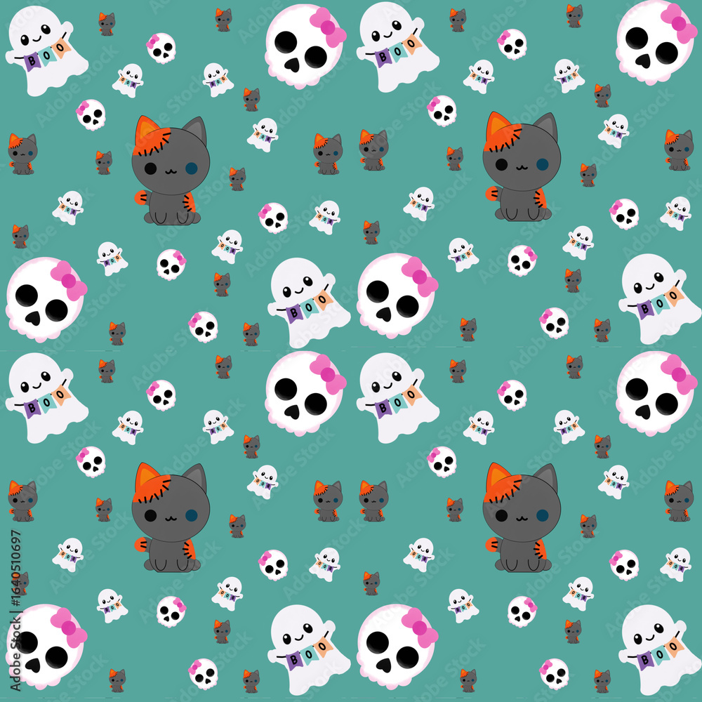 Fototapeta premium seamless pattern with funny monsters