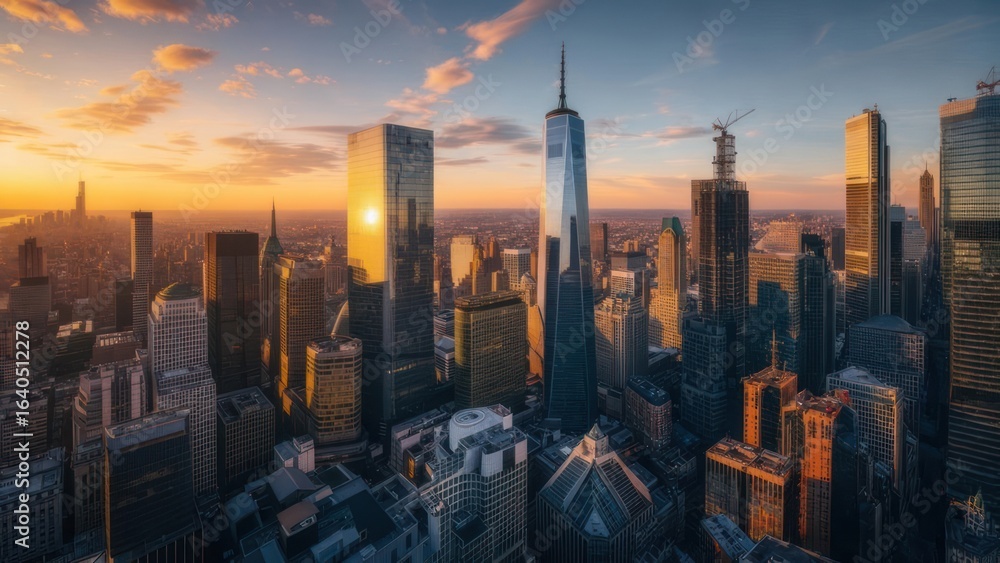 Obraz premium City skyline at sunset (1)