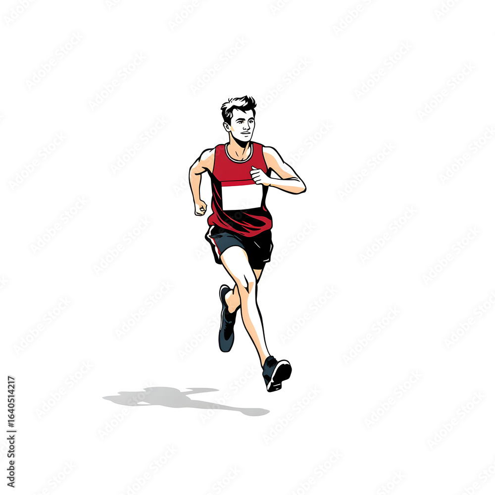 Fototapeta premium A man is running on a track