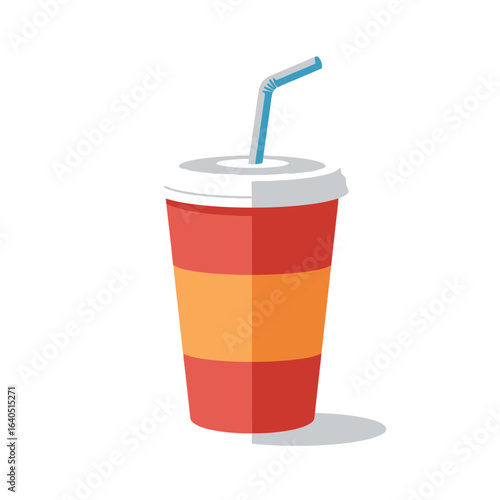 Soda Cup with Straw - Refreshment Icon Illustration