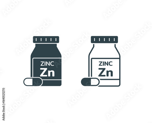 Zinc supplement jar icon, a bottle of Zinc supplement