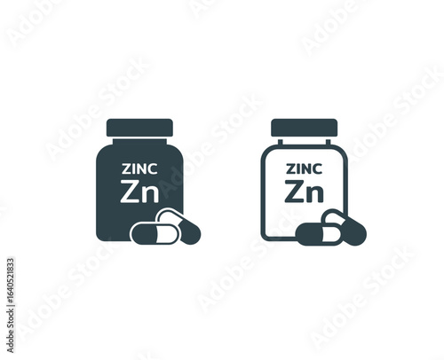 Zinc supplement jar icon, a bottle of Zinc supplement