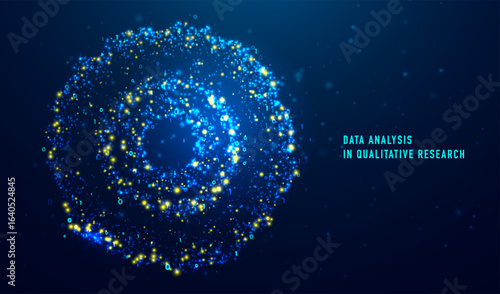 Data analysis in qualitative research. Big data code representation. Futuristic network or business analytics. Graphic concept for your design