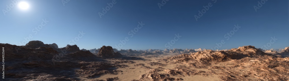 Fototapeta premium Desert landscape panorama hdr 360 degree view