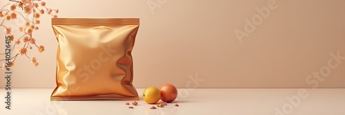 Wallpaper Mural Gold food packaging mockup with decorative elements. Torontodigital.ca