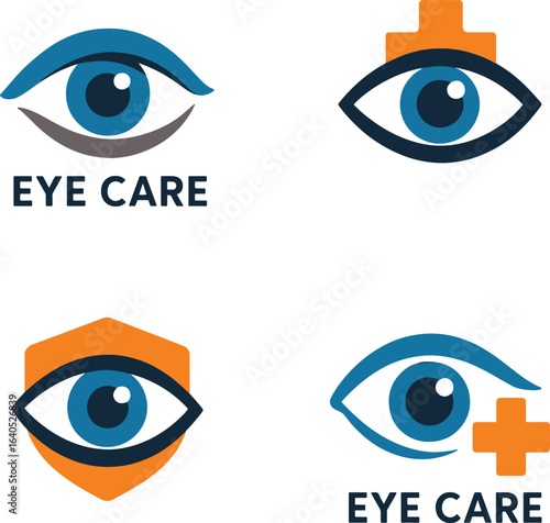 set of eye care logo