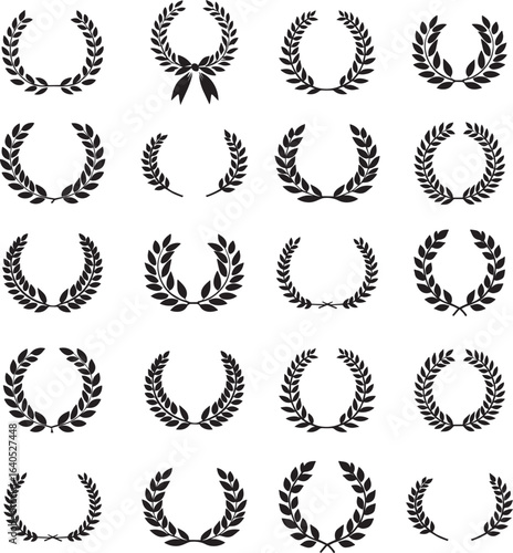 20 set of laurel wreath logo