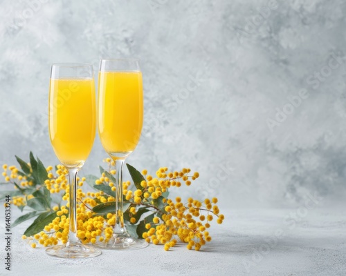 Elegant Wattle Day Low Alcohol Mimosa with Orange Juice and Sparkling Wine for Summer Australiana Celebrations and Royal Ascot Events, Premium Lifestyle Marketing
