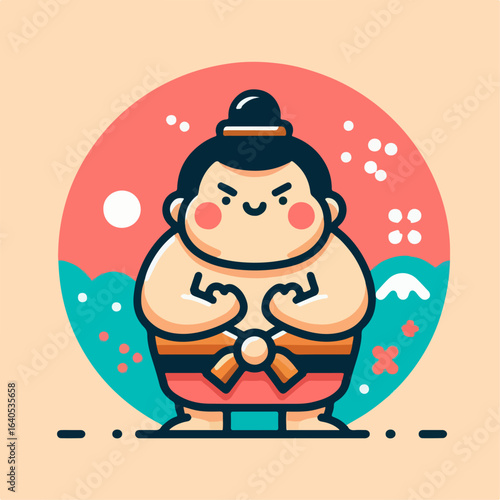 sumo wrestler vector illustration