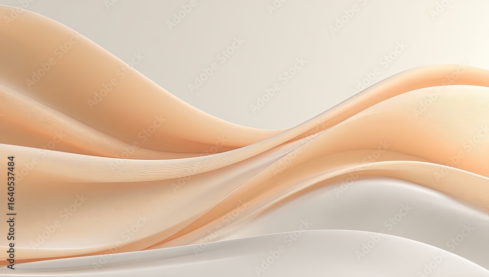 Obraz premium Peach-toned fabric waves, soft background, elegance, design element
