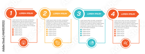 Steps business data visualization timeline process infographic template design with icons