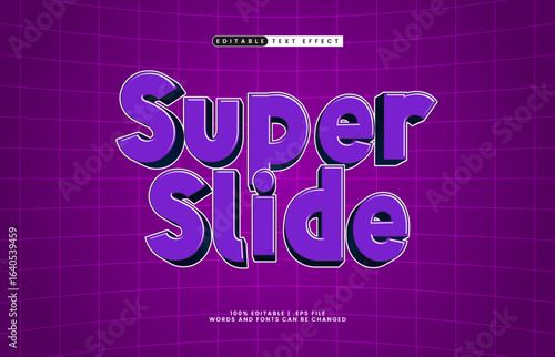 super slide editable text effect with a kids and play text effect