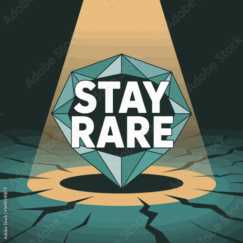 Eye-Catching Graphic Featuring a Gemstone and Bold Text to Inspire Uniqueness and Rarity