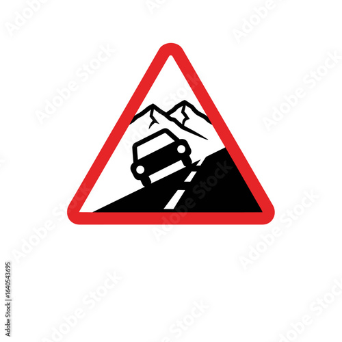 Steep Hill Warning Road Sign