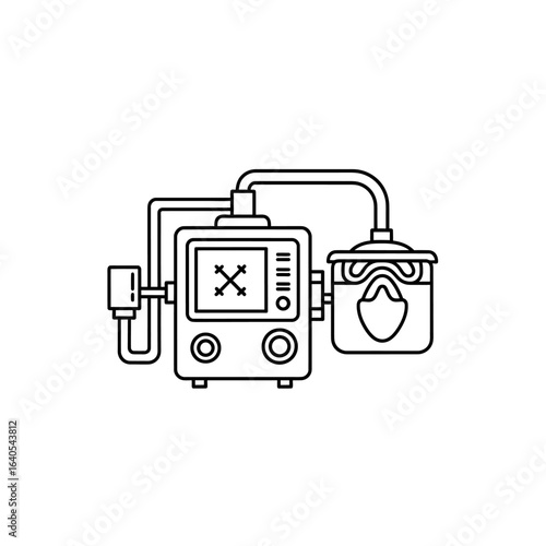 Artificial ventilation machine icon