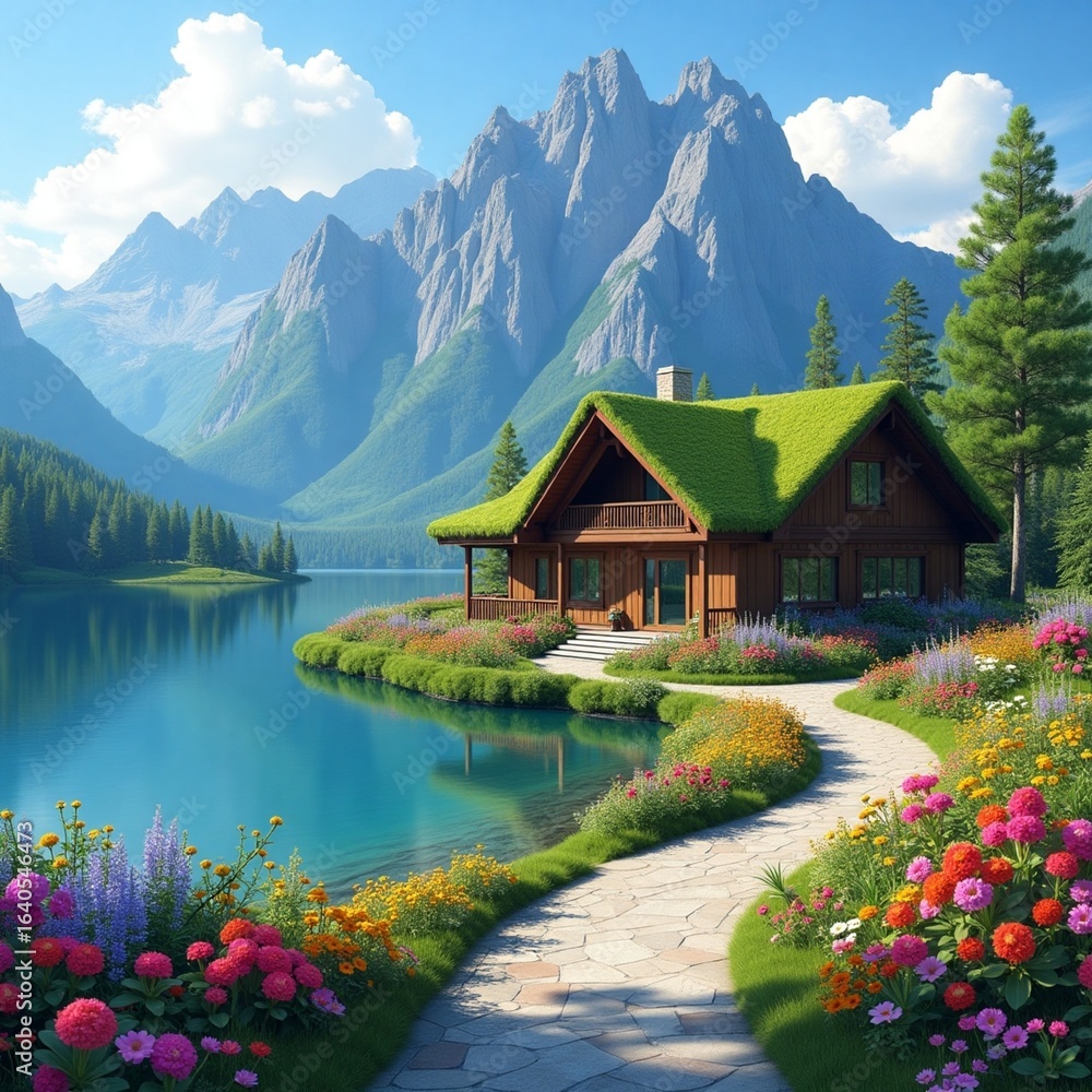 Fototapeta premium lake in the mountains