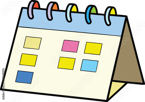 desk calendar marked with important project dates on transparent background