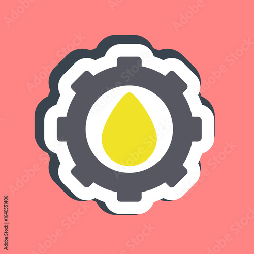Sticker oil development. Oil Industry elements.