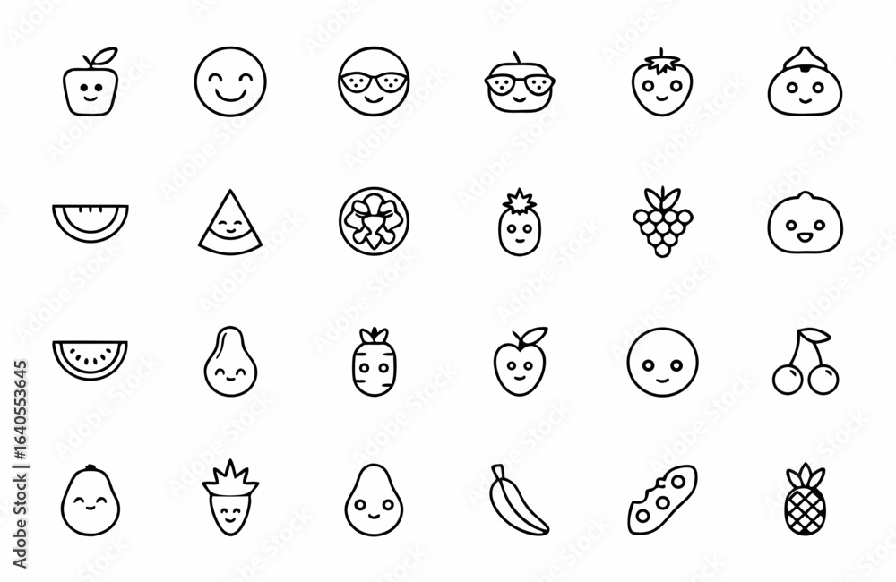 Fototapeta premium set of icons of food