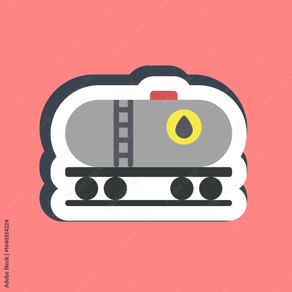 Sticker railway tank. Oil Industry elements. Sticker railway tank. Oil Industry elements.