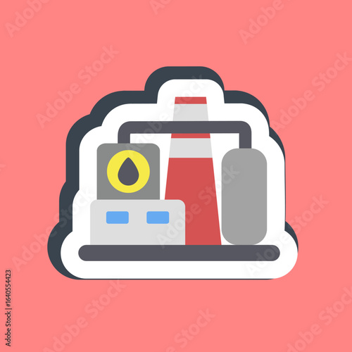Sticker refinery. Oil Industry elements.