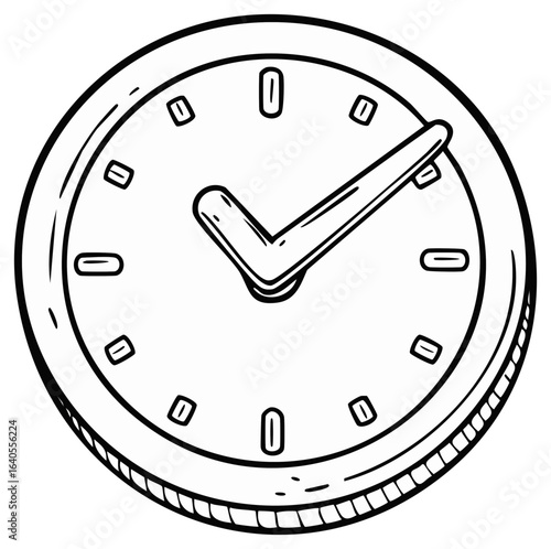 Clock icon in black and white showing time concept