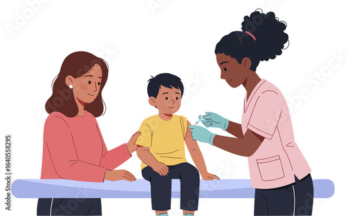 Child Receiving Vaccination with Mother Present 1.